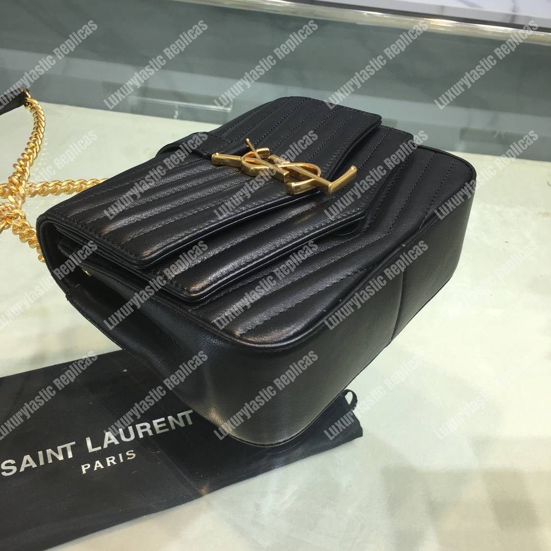 Saint Laurent Sulpice Small In Matelassé Leather Black