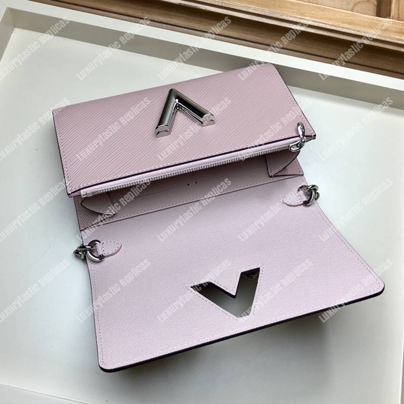 LV Special Edition Twist Chain Wallet Epi Leather in Rose Ballerine