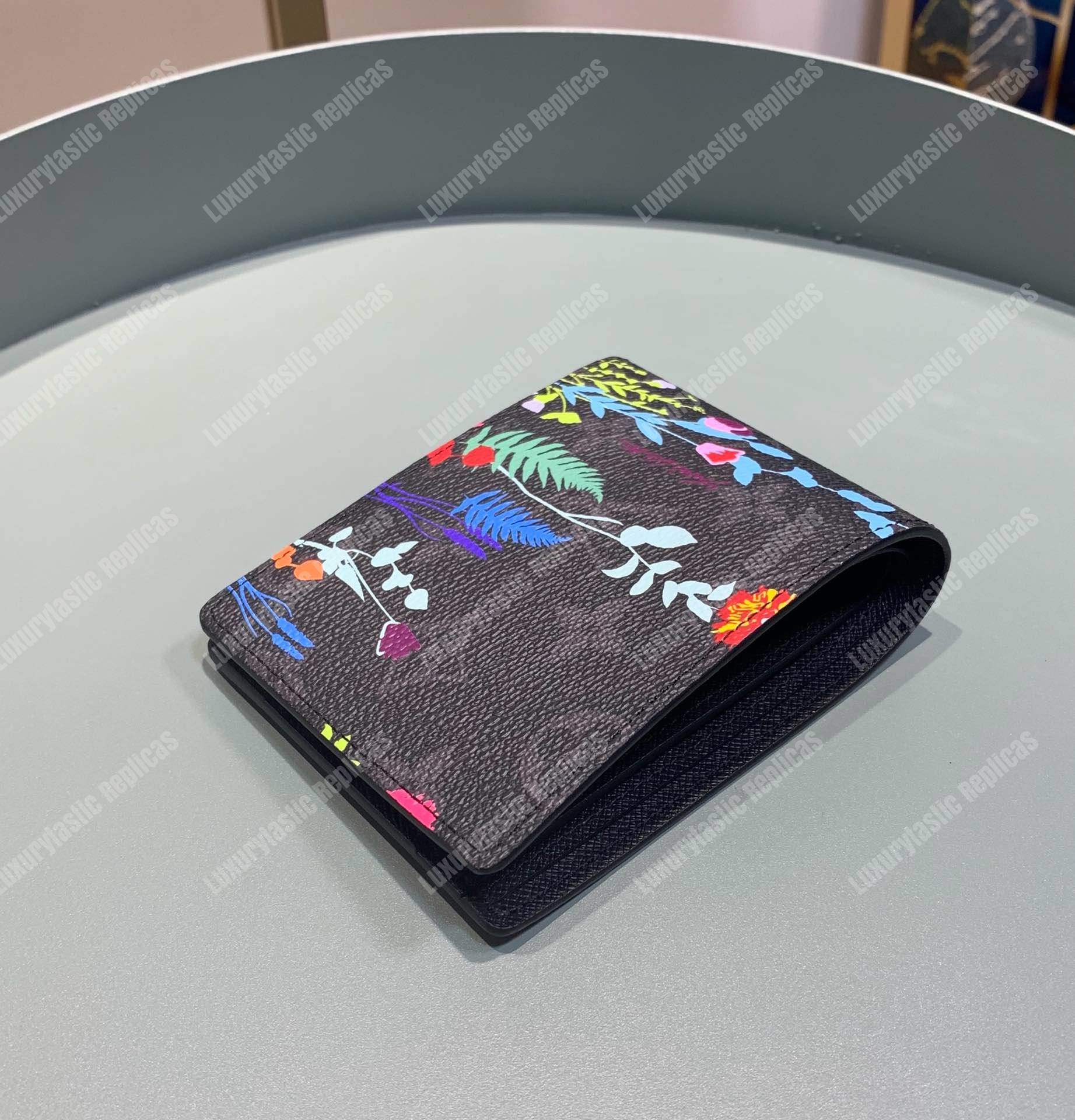LV Flower Slender Wallet Monogram Eclipse Canvas