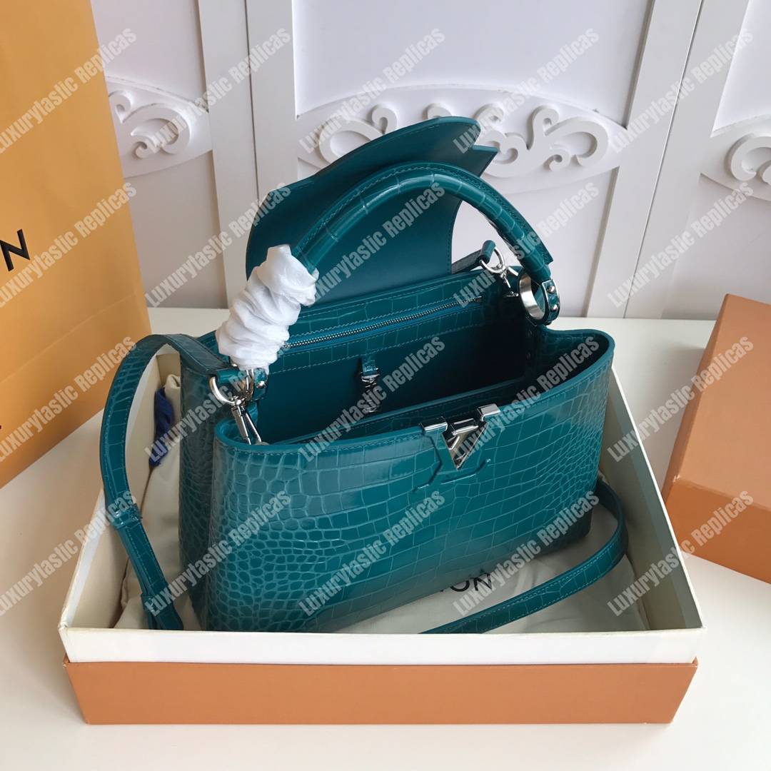LV Capucines PM Crocodilien Mat Cactus