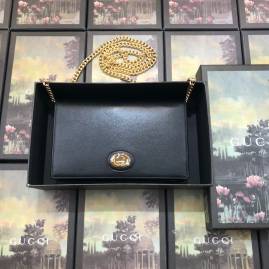 G*u*i leather chain card case wallet gold/black