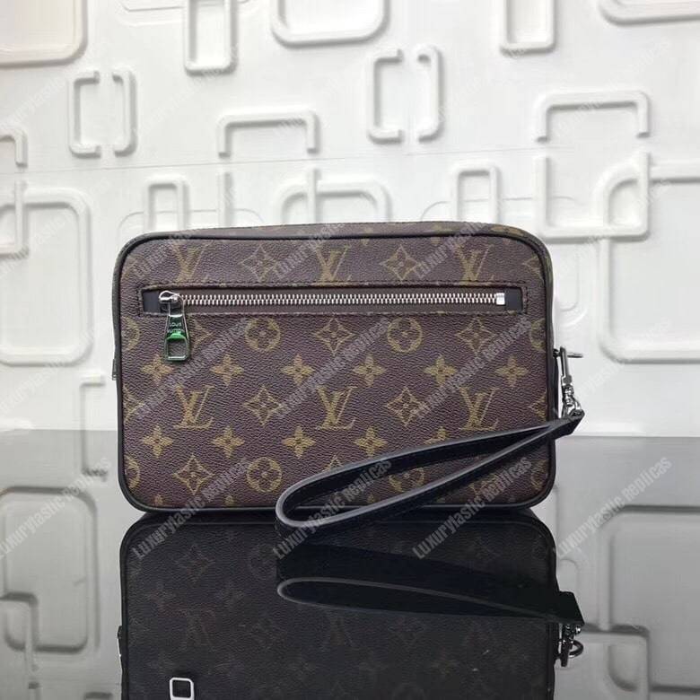 LV Kasai Clutch Monogram Macassar Canvas
