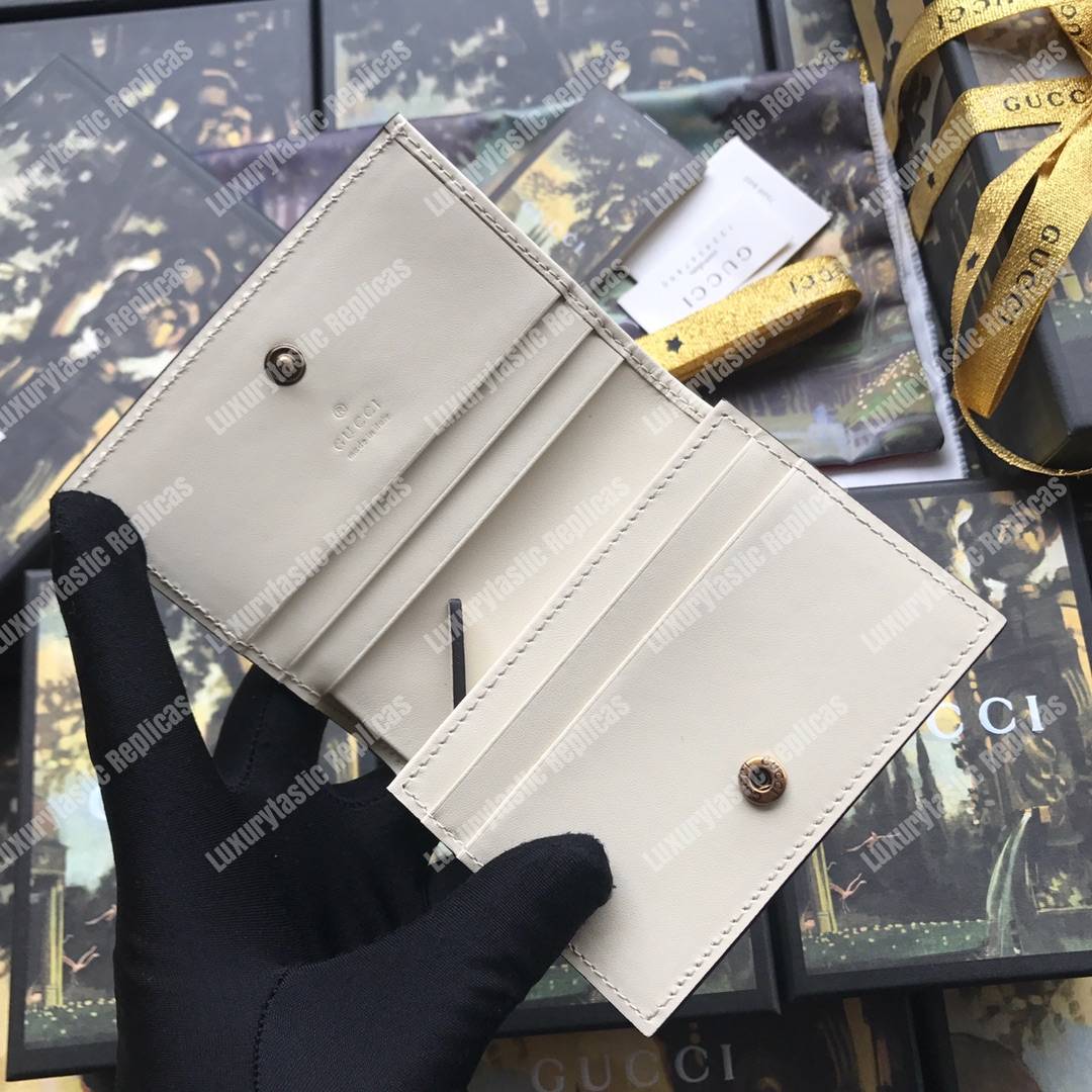 G*u*i queen margaret leather card case wallet white