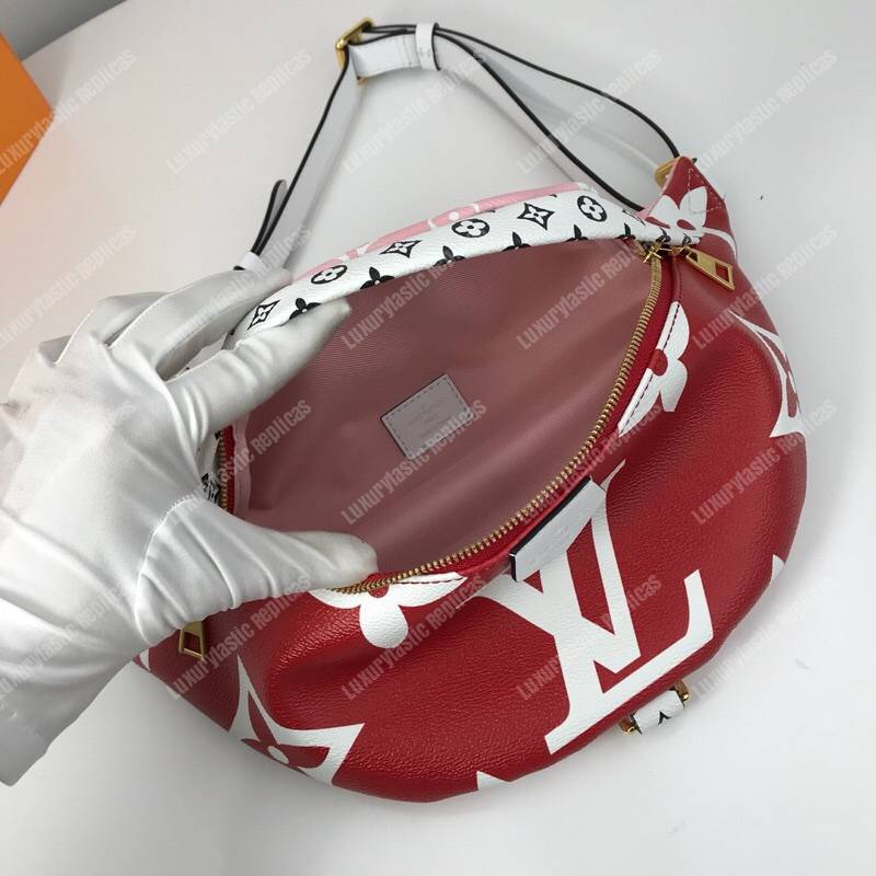 LV Giant/Mini Monogram Canvas Bumbag Red/Pink
