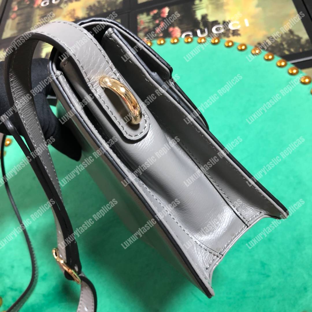 G*u*i small leather shoulder bag dusty grey
