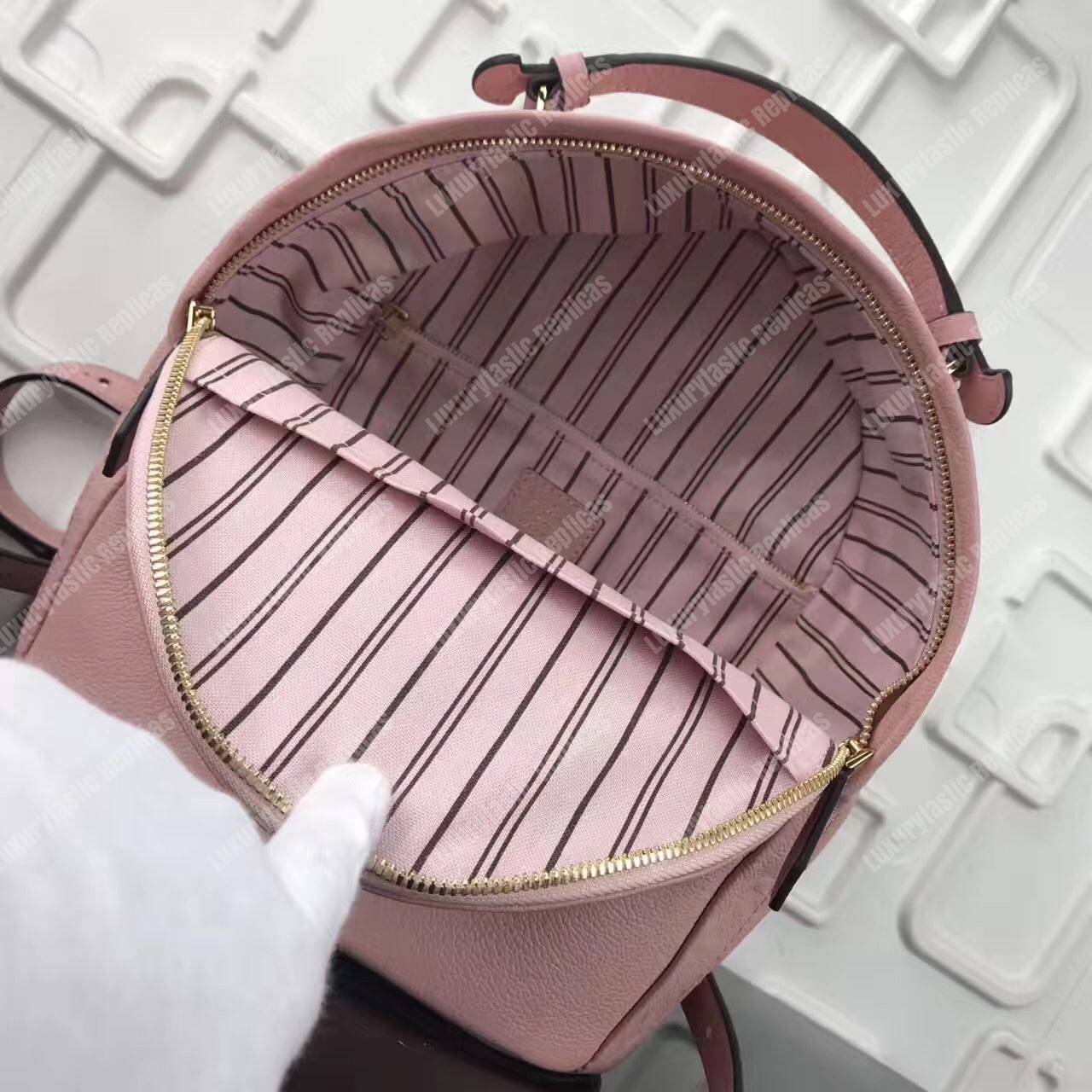 LV Sorbonne Backpack Monogram Empreinte Leather Rose Poudre