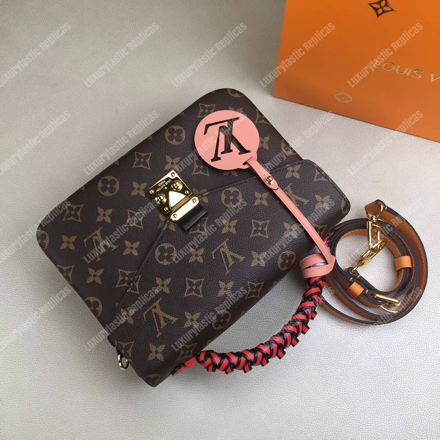 LV Pochette Metis Monogram Coquelicot Red