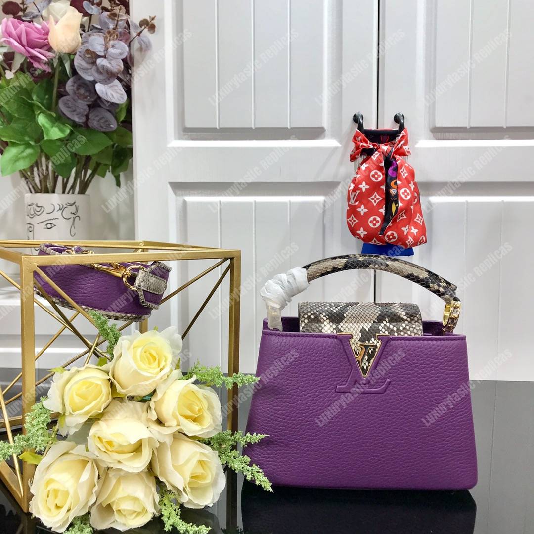 LV Capucines Mini Taurillon Python Purple