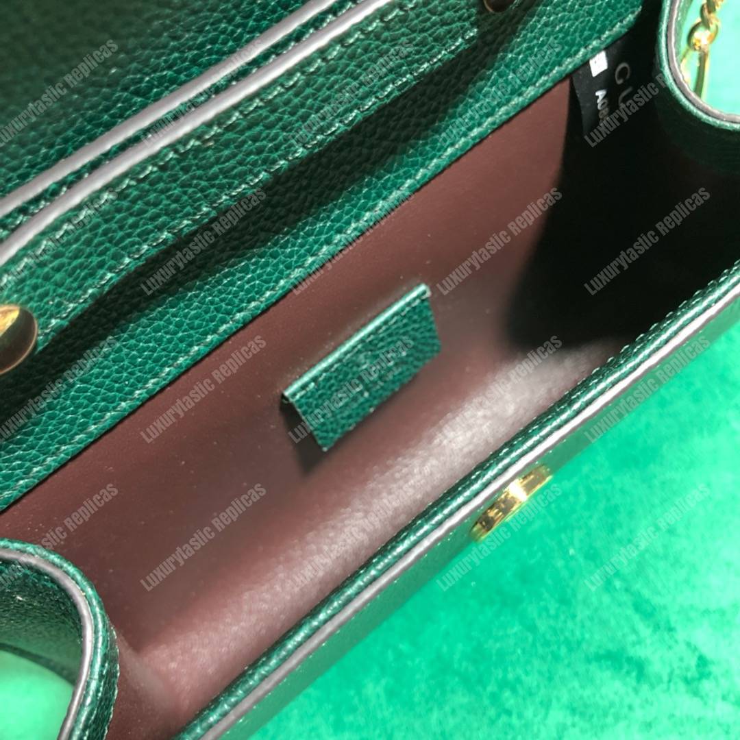 G*u*i zumi dark green smooth leather mini bag