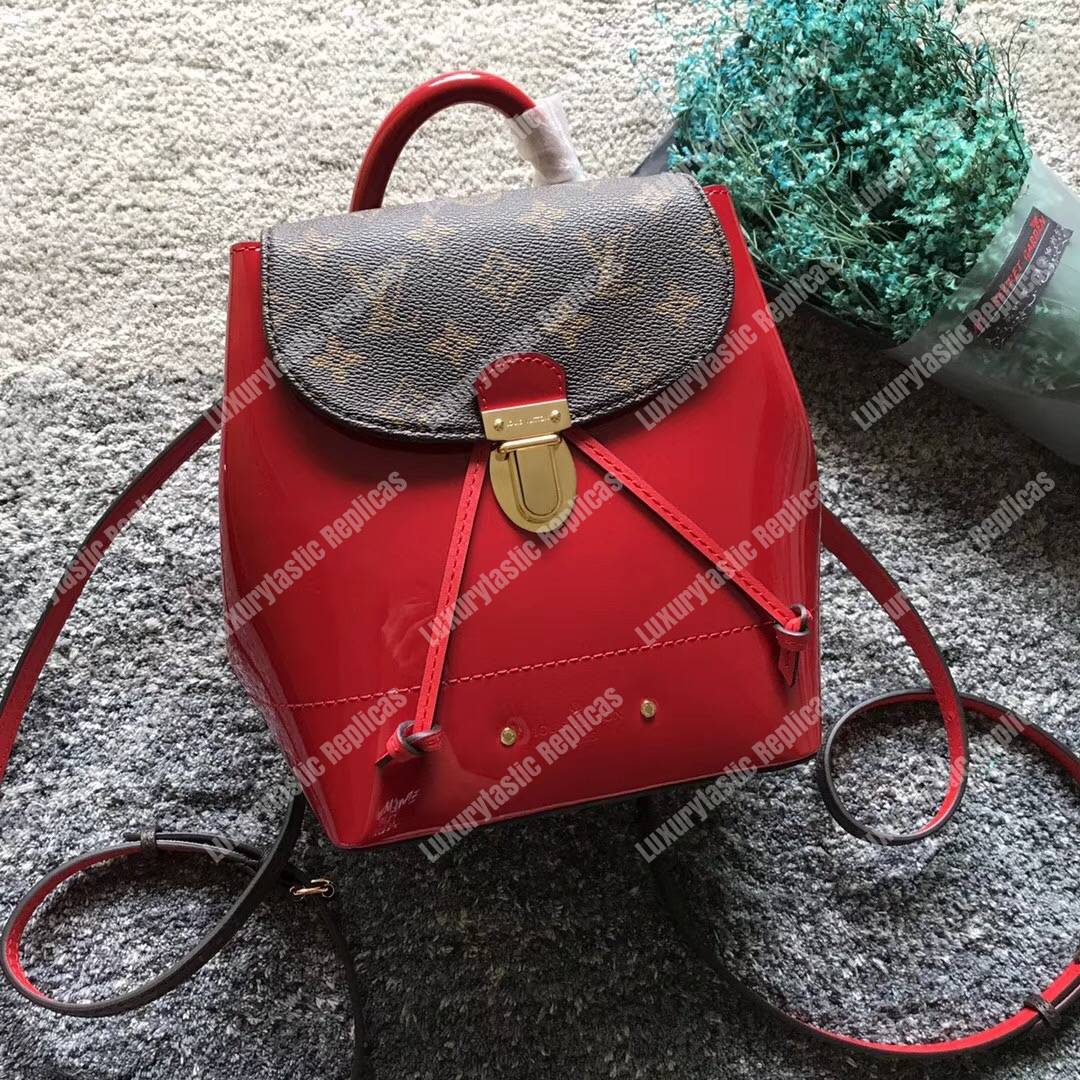 LV Hot Springs Backpack Patent Leather Red