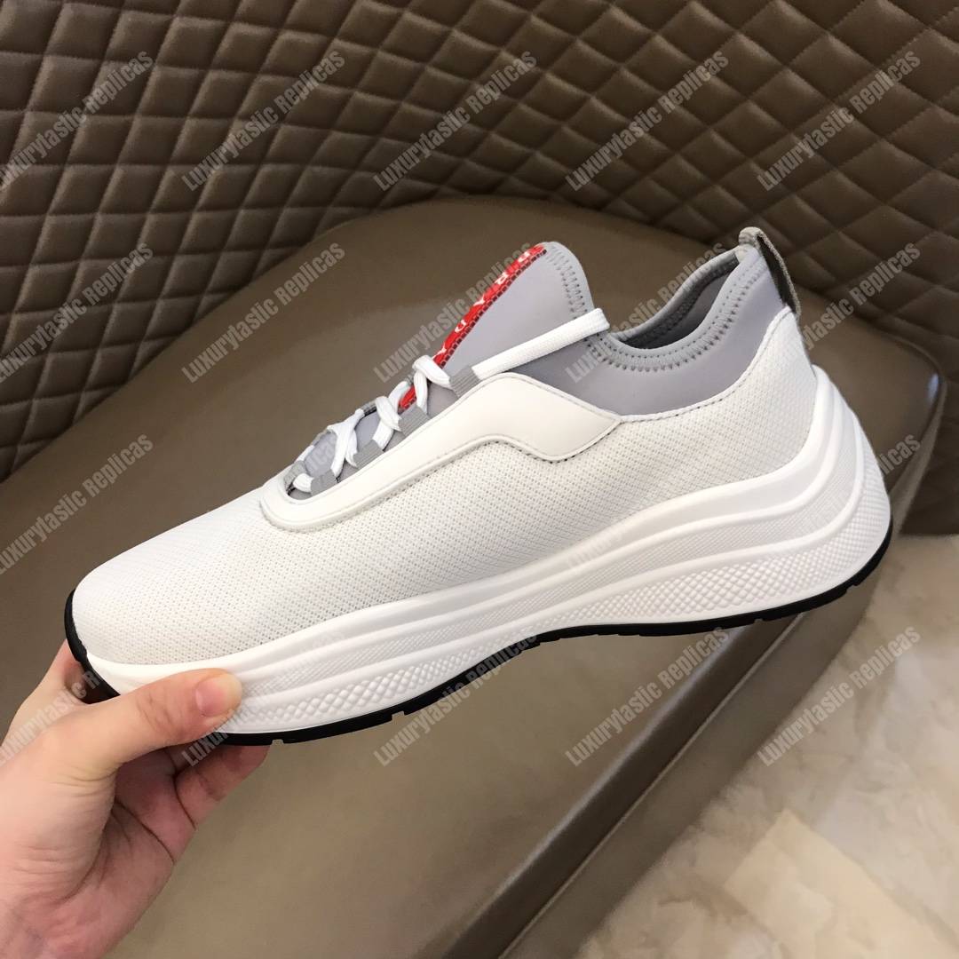 Pra*a mesh and neoprene sneakers grey