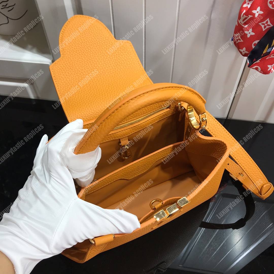 LV Capucines BB Taurillon Leather Ocre