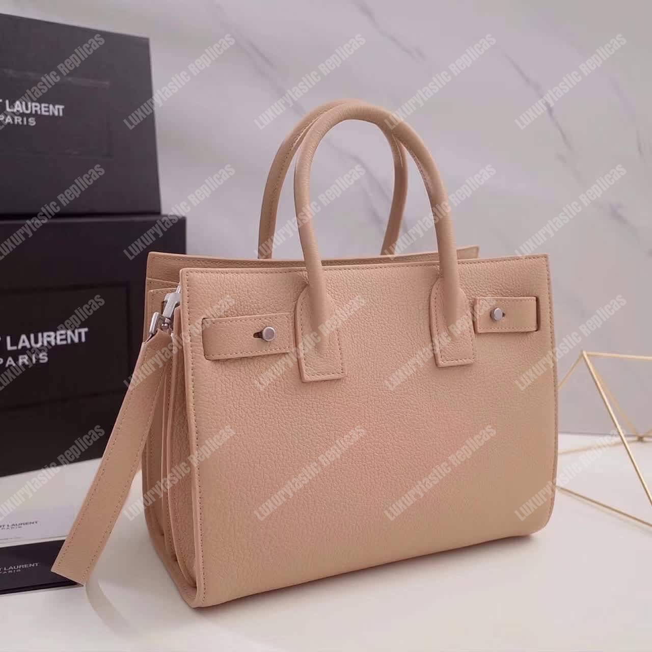 Saint Laurent Sac De Jour Baby Grained Leather Cream