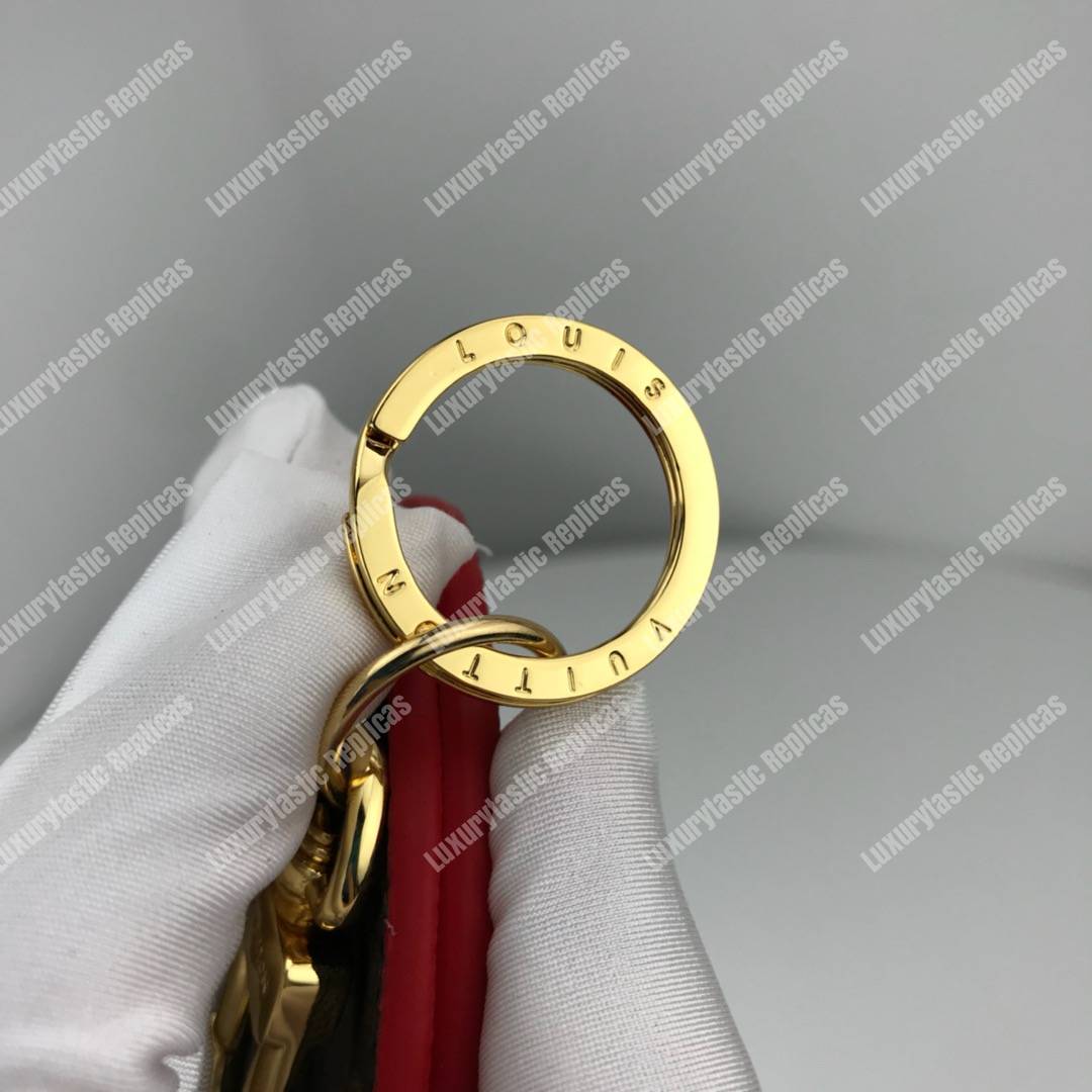 LV Mirror Bag Charm & Key Holder Monogram/Red