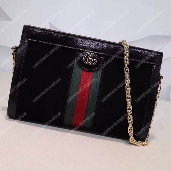G*u*i ophidia suede small shoulder bag black