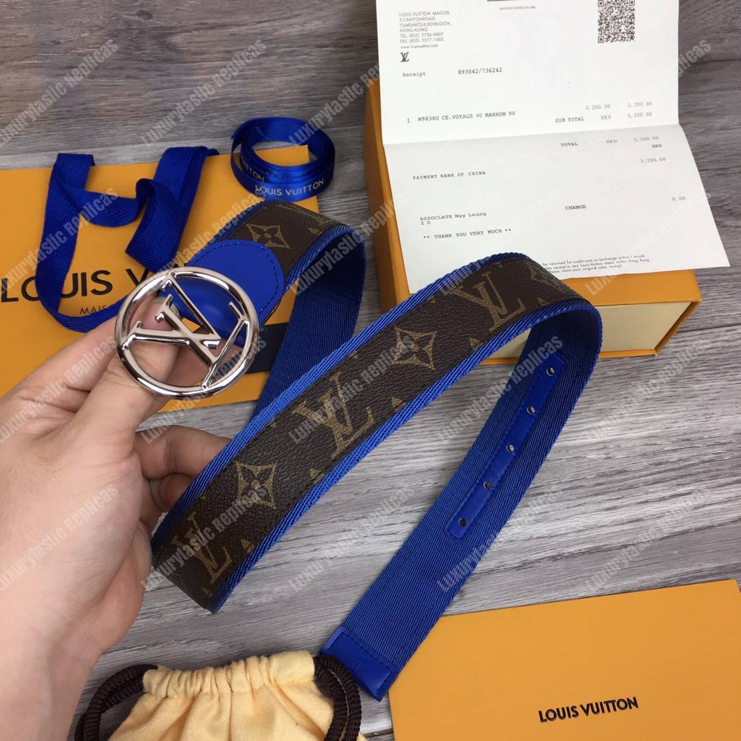 LV Circle 40mm Belt Blue