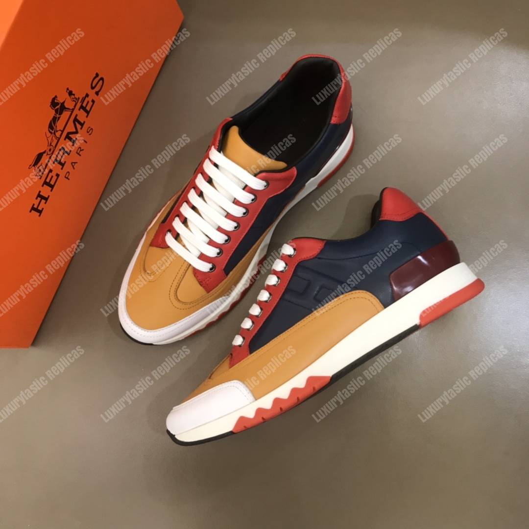 H**mes trail sneaker blue/orange/red