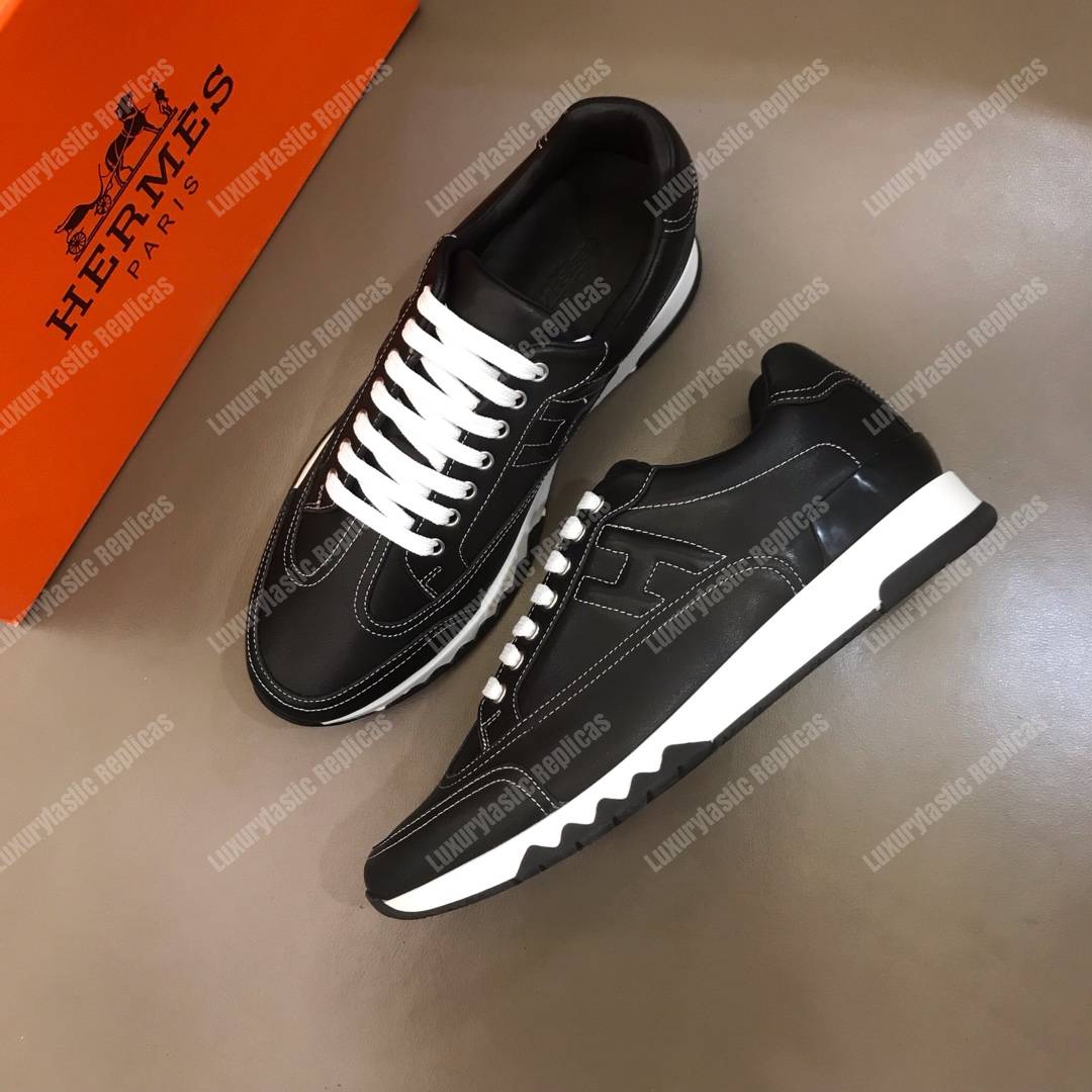 H**mes trail sneaker black/white lining