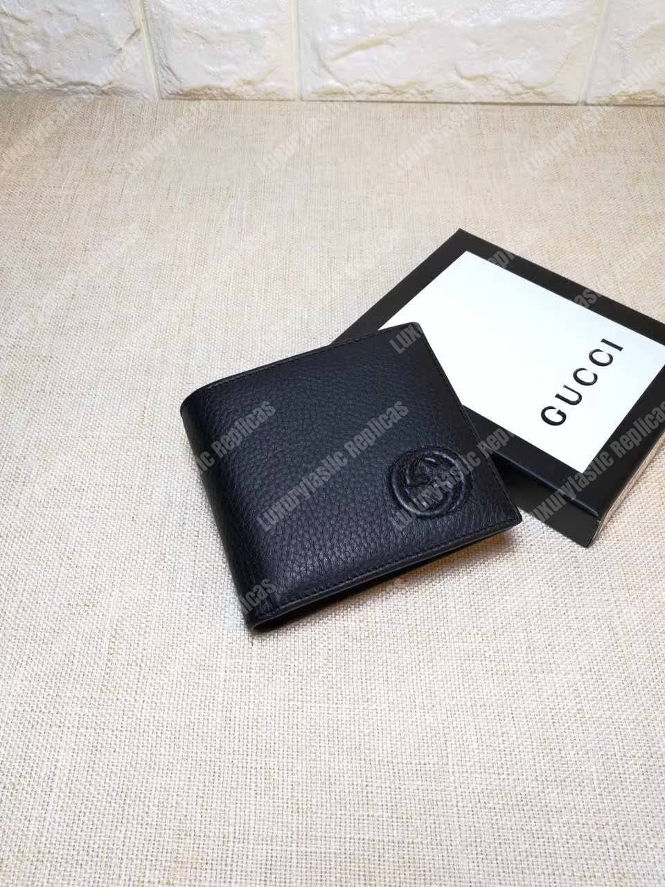G*u*i soho leather bi-fold wallet black