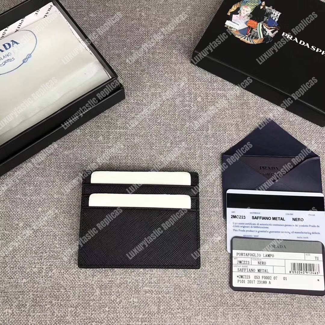 Pra*a leather card holder black