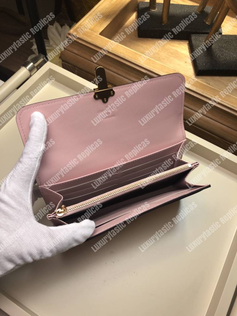 LV Cherrywood Wallet Patent Leather Rose Ballerine
