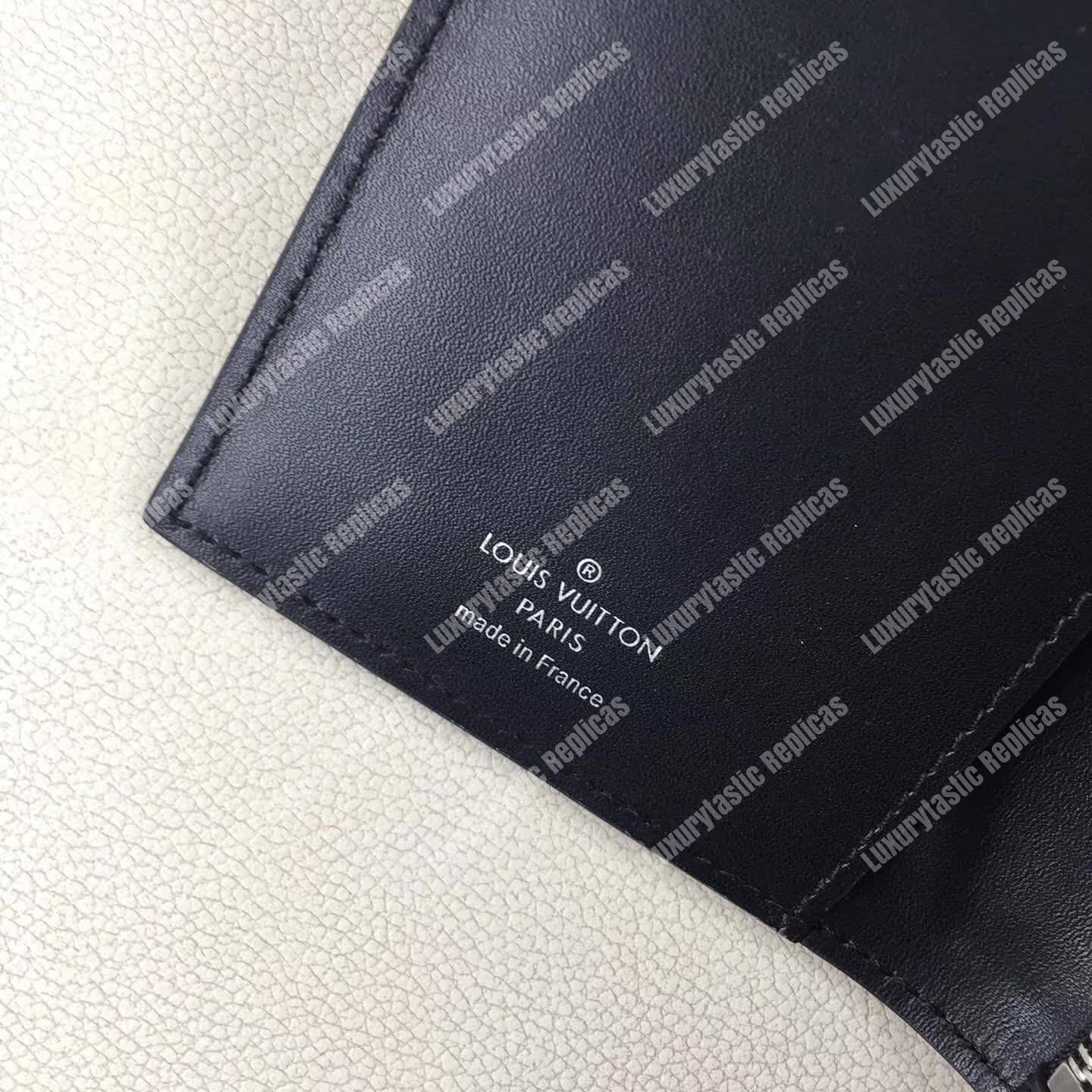 LV Long Coin Wallet Utah Leather Bleu Marine