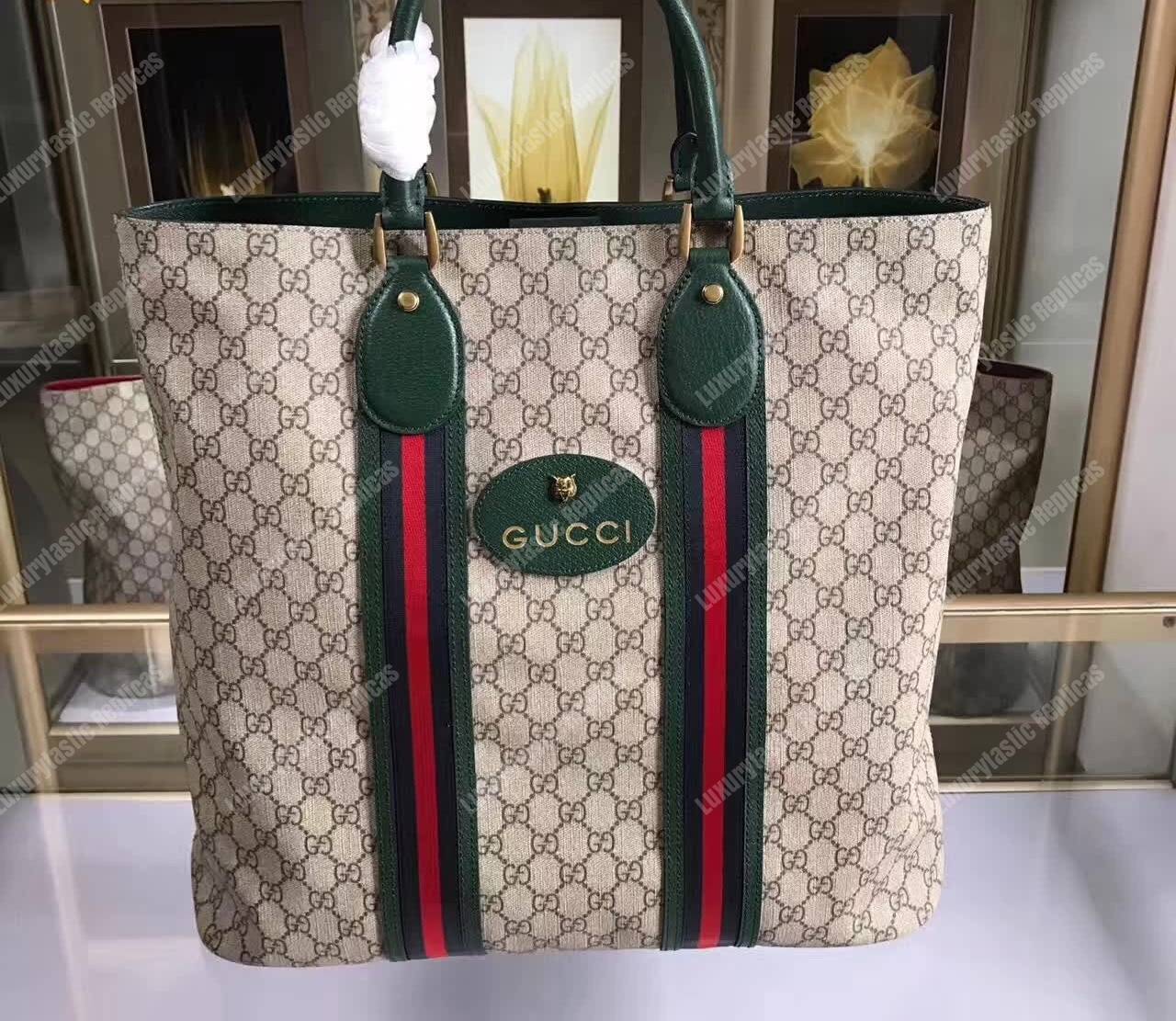G*u*i gg sup*e tote in beige/green