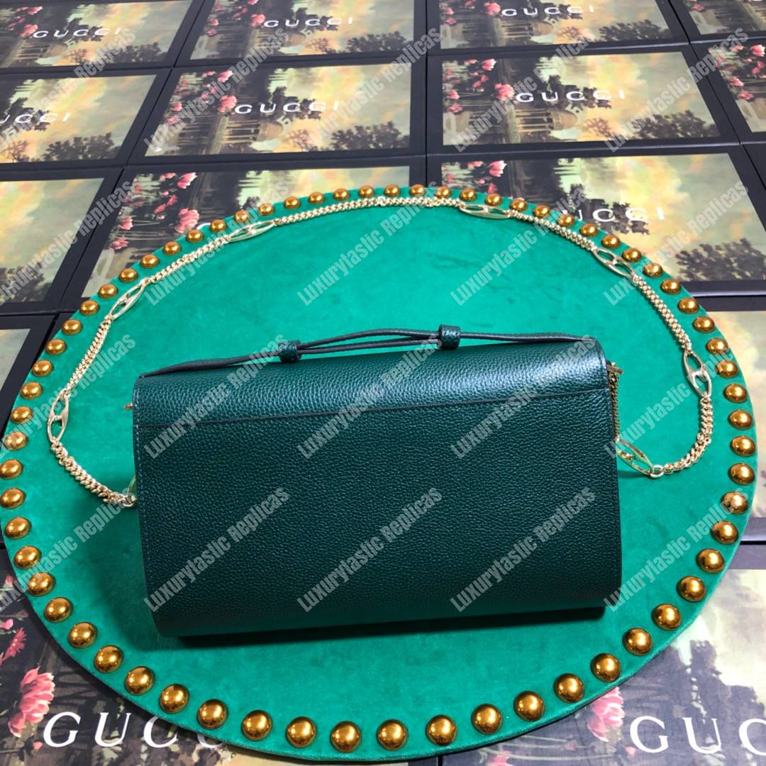 G*u*i zumi dark green smooth leather small shoulder bag