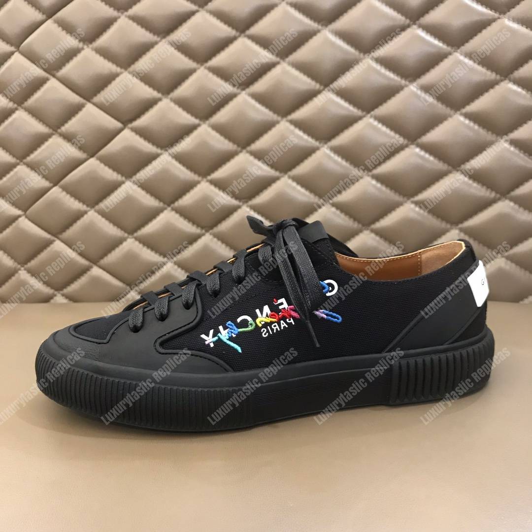 Givenchy Canvas Low-Top Sneakers Black/Multi Colour Print