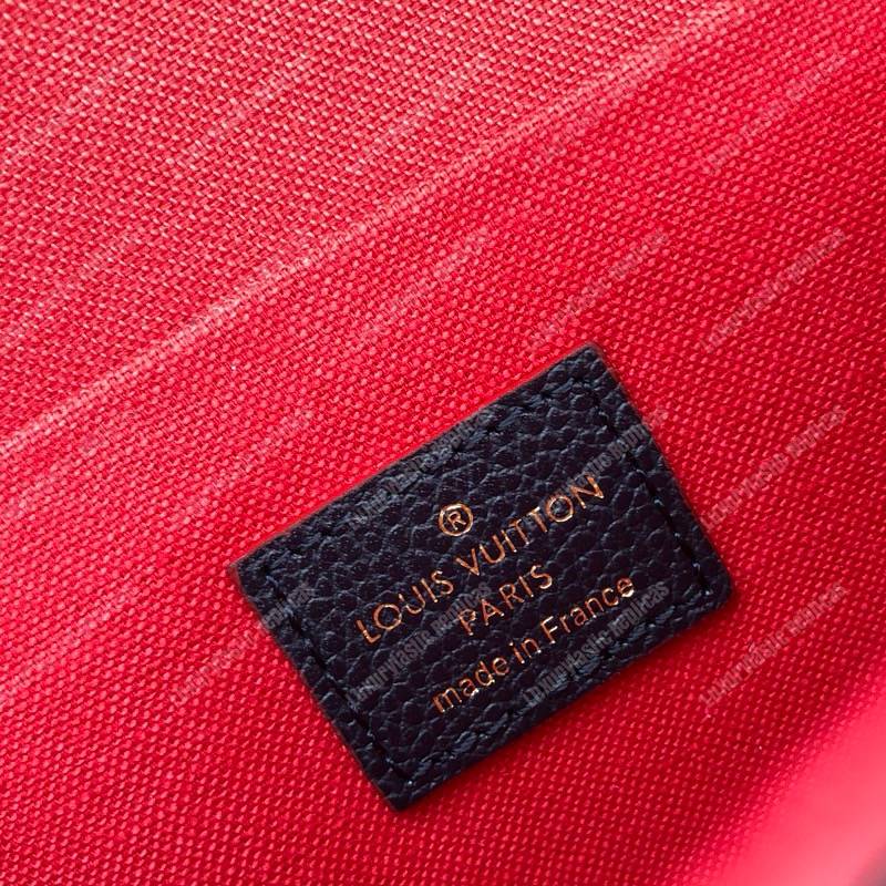 LV Pochette Felicie Monogram Empreinte Leather Marine Rouge