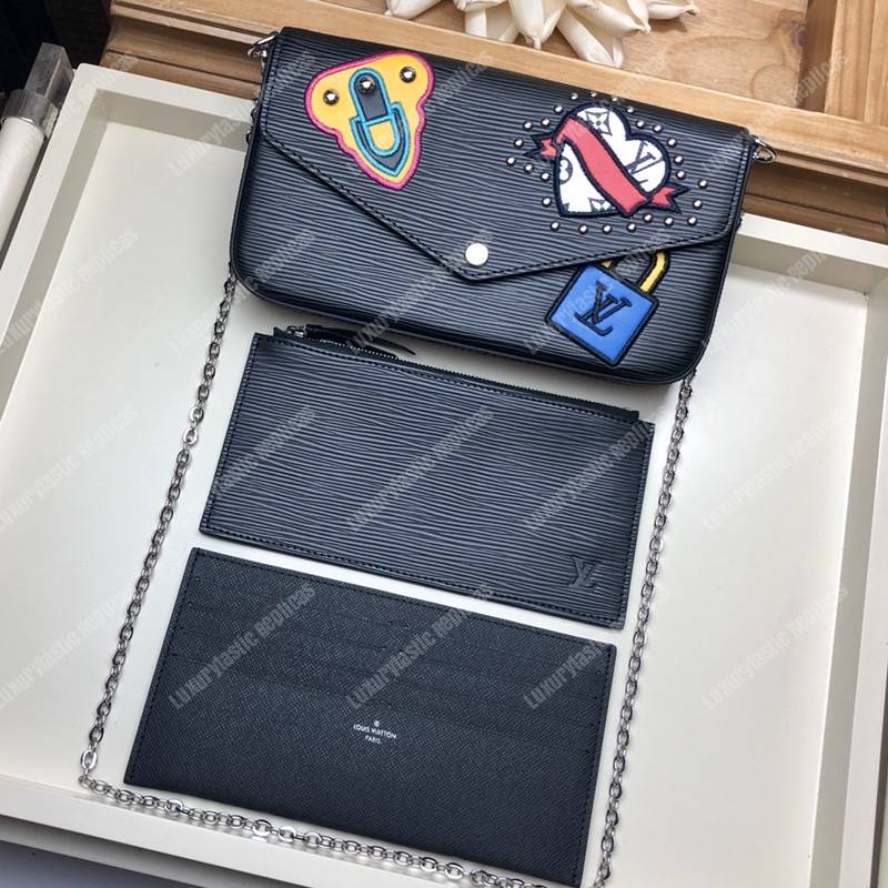 LV Special Edition Pochette Félicie Epi Leather Black