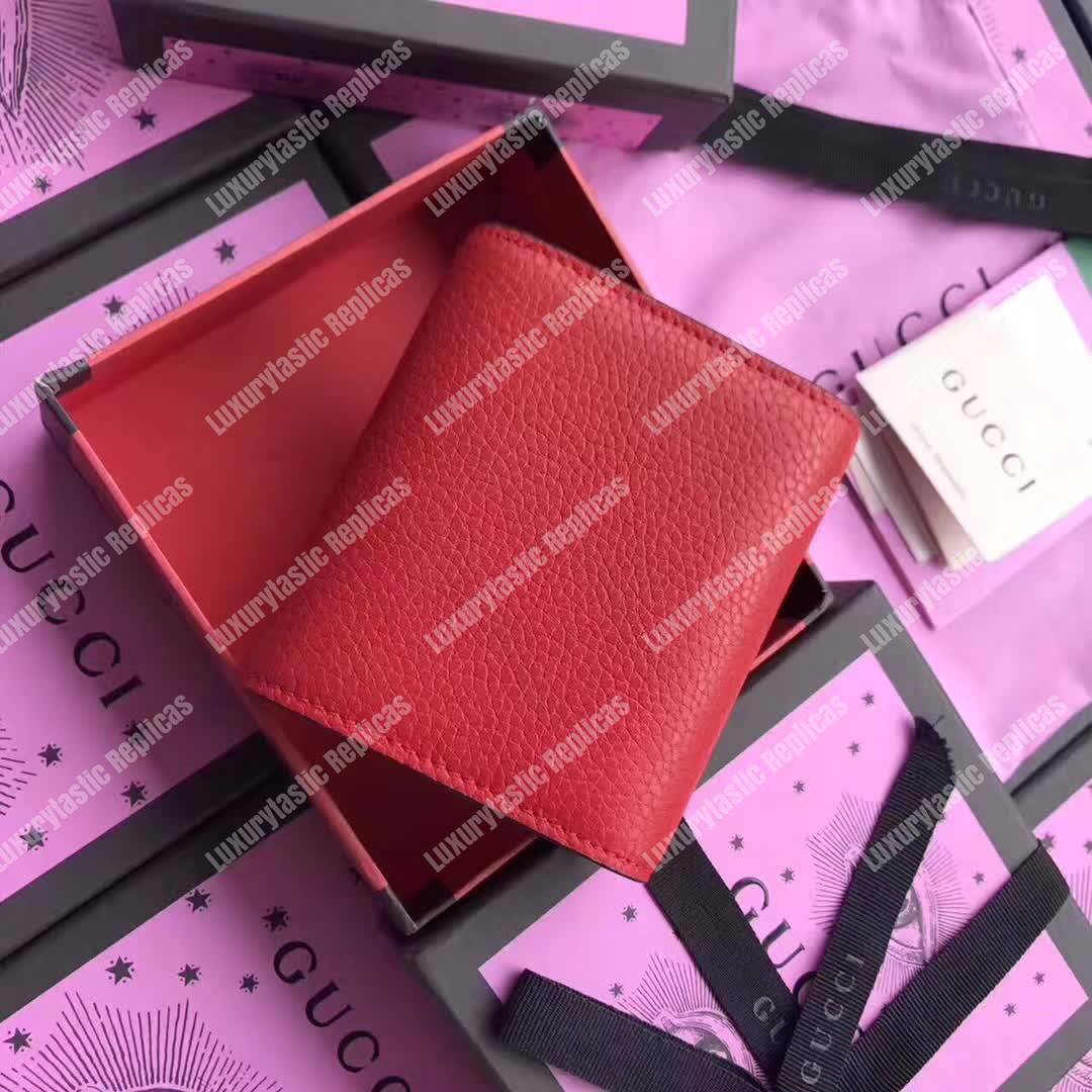G*u*i padlock wallet hibiscus red