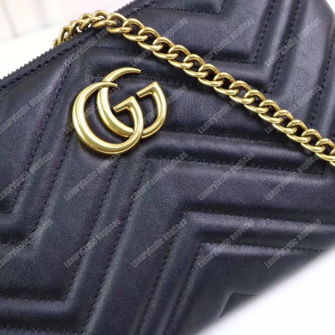 G*u*i gg marmont mini chain bag black