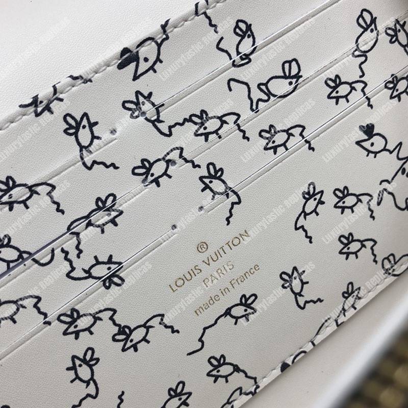 LV Twist Chain Wallet Catogram Dogs and Cats Black White