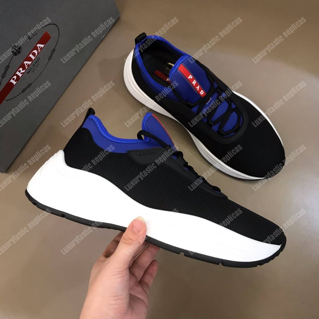 Pra*a mesh and neoprene sneakers blue
