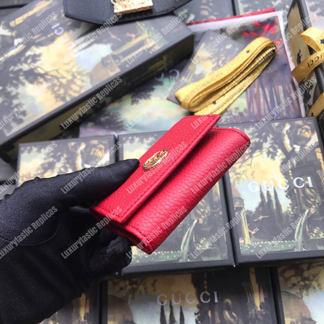 G*u*i gg marmont leather key case red