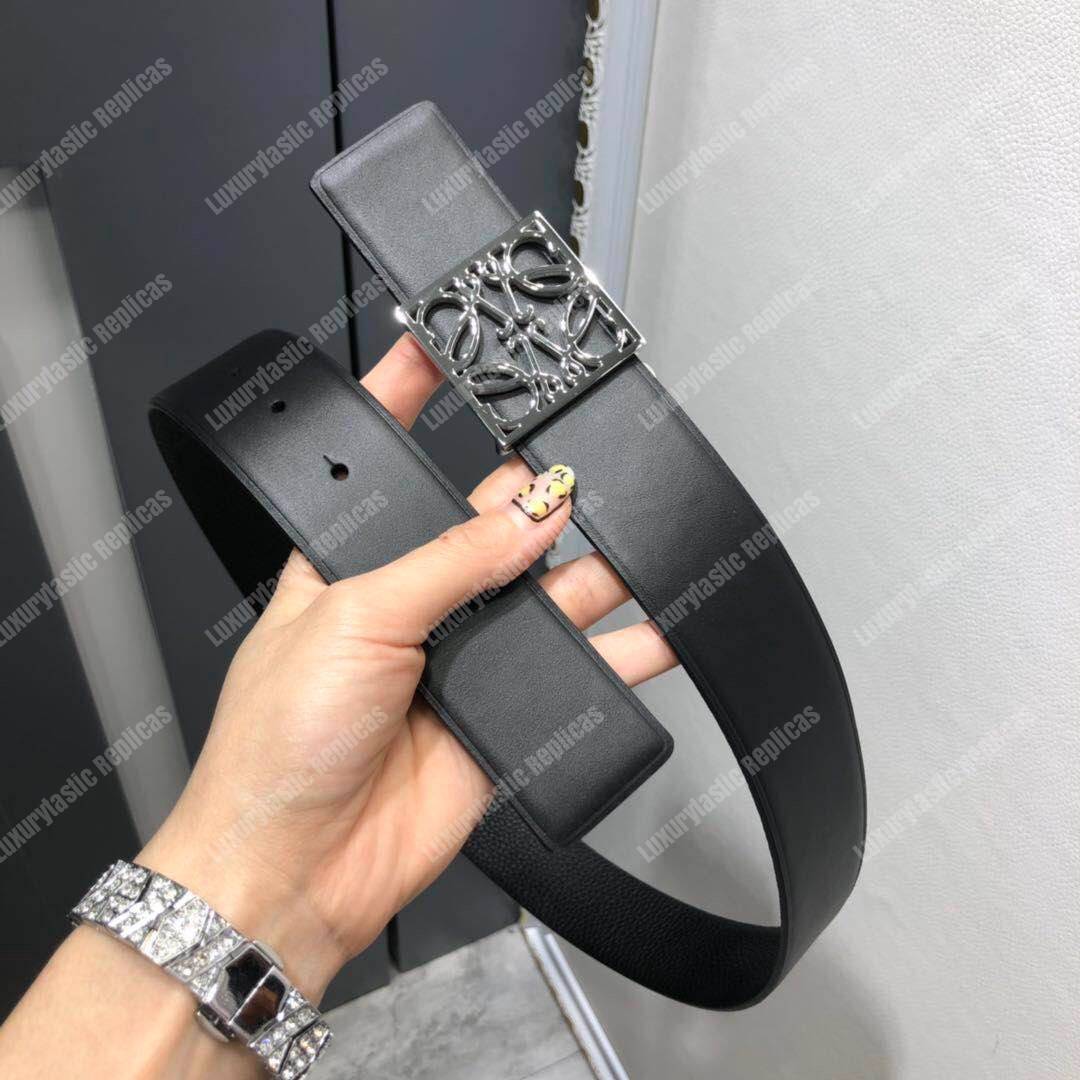 Loewe Framed Anagram Belt 4Cm Black