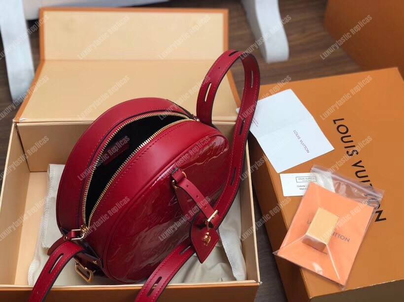 LV Boite Chapeau Souple Monogram Vernis Leather Rouge