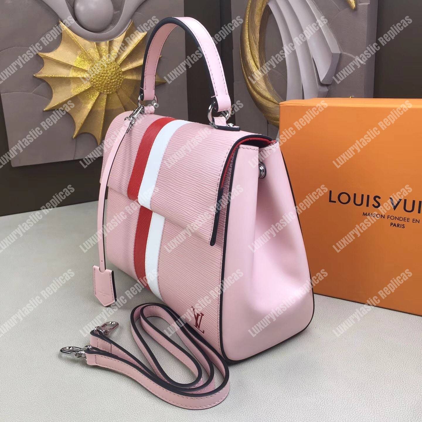 LV Cluny MM Epi Leather Rose Ballerine