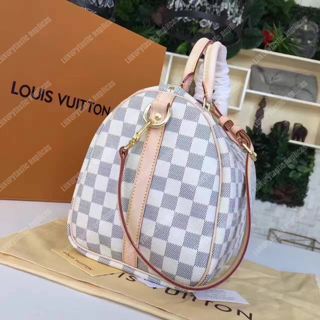 LV Speedy Bandouliere 35 Damier Azur Canvas
