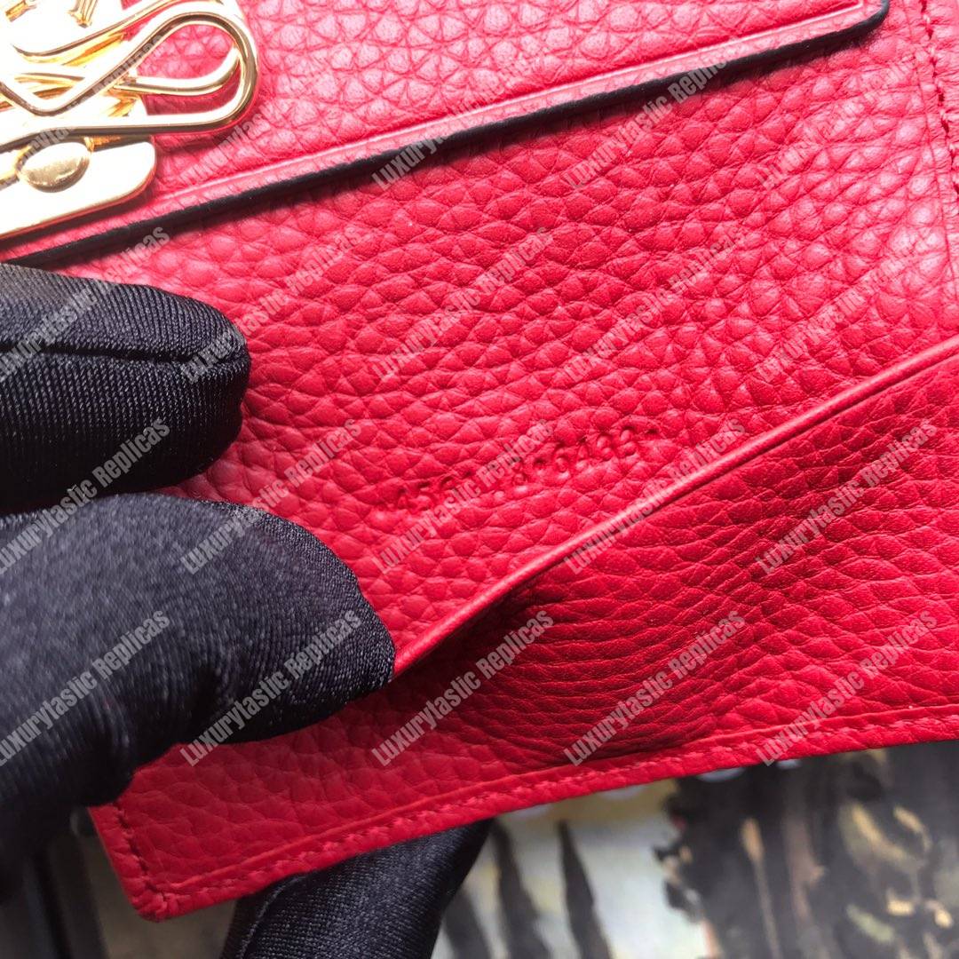 G*u*i gg marmont leather key case red