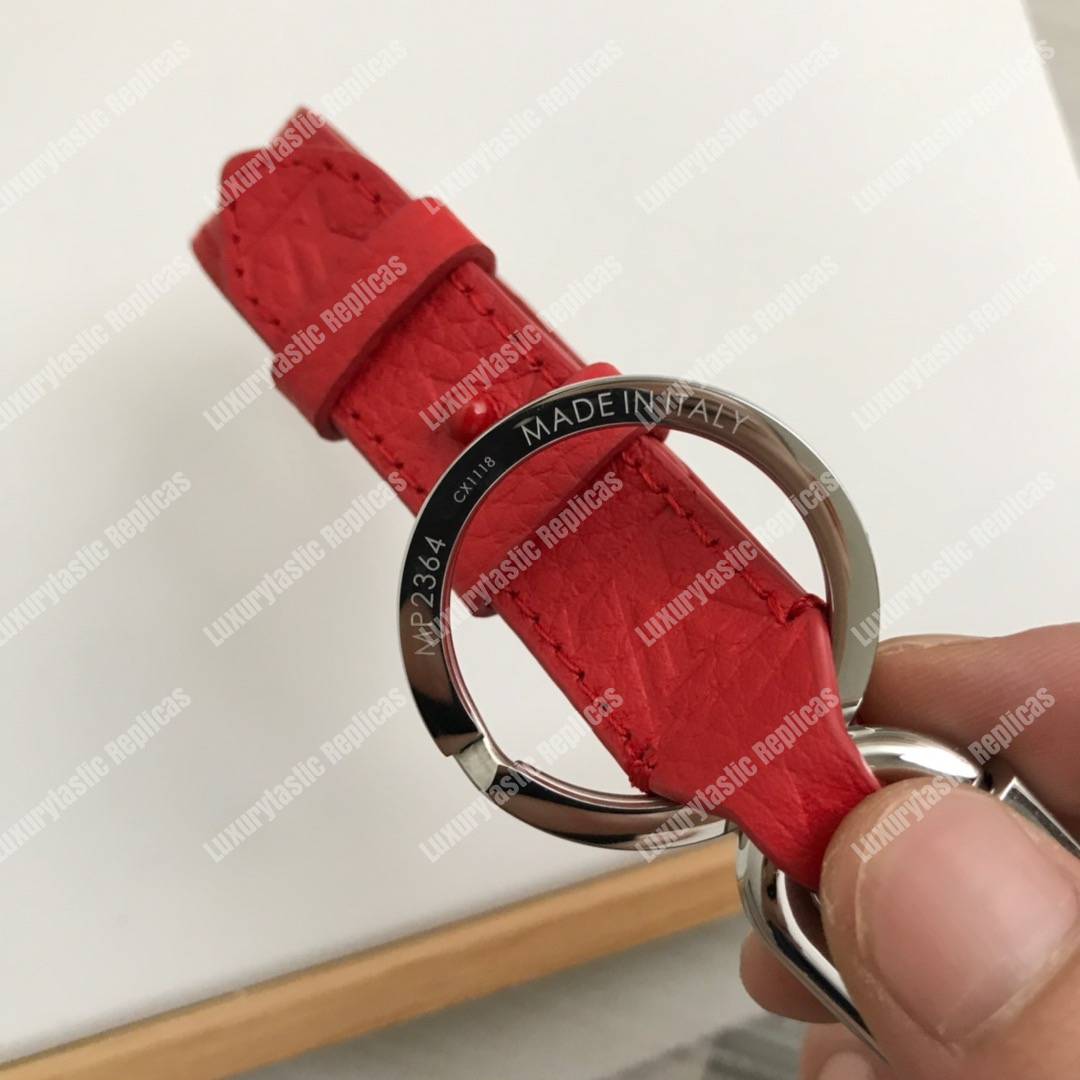 LV Harness Dragonne Bag Charm and Key Holder Taurillon leather Red