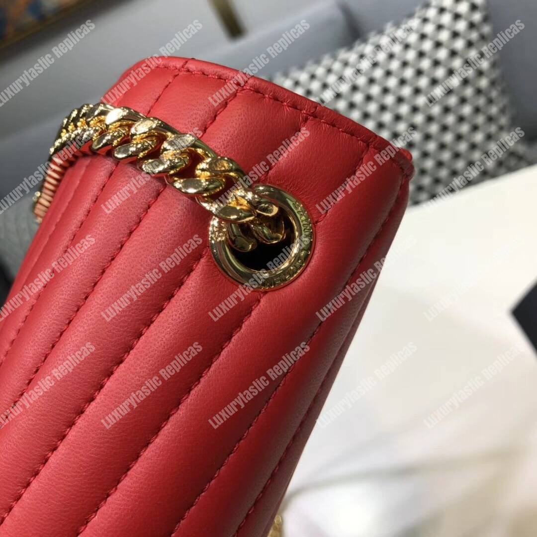 Saint Laurent Sulpice Medium In Matelassé Leather Eros Red