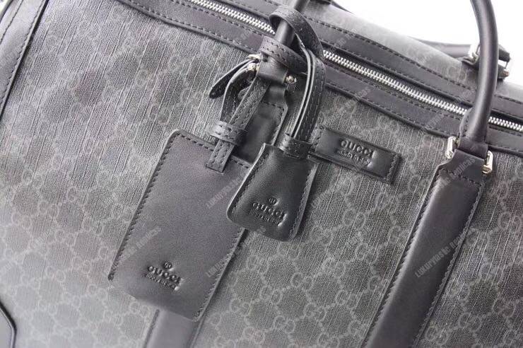 G*u*i soft gg sup*e carry-on duffle black/grey