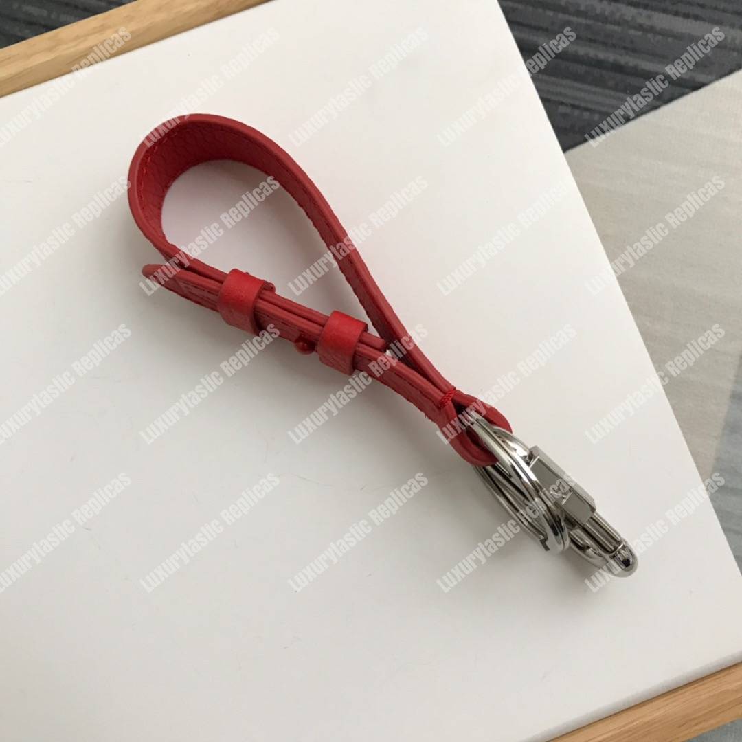 LV Harness Dragonne Bag Charm and Key Holder Taurillon leather Red