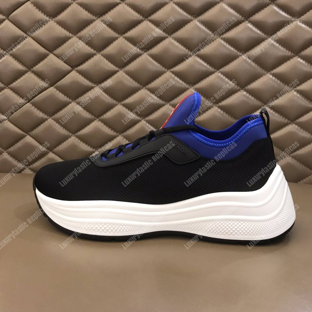 Pra*a mesh and neoprene sneakers blue