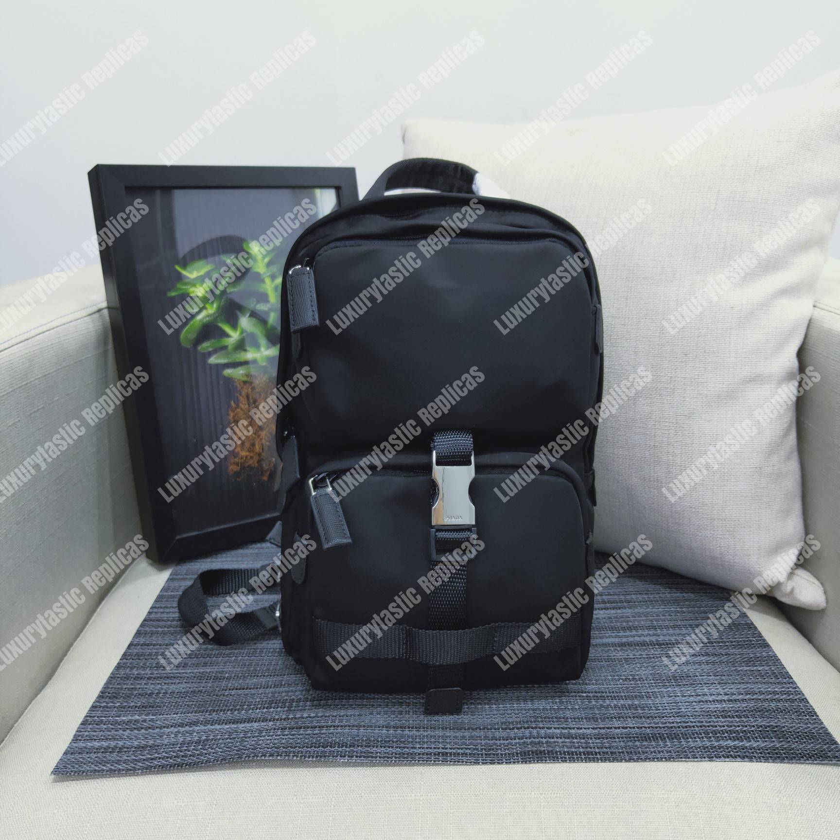 Pra*a fabric backpack black