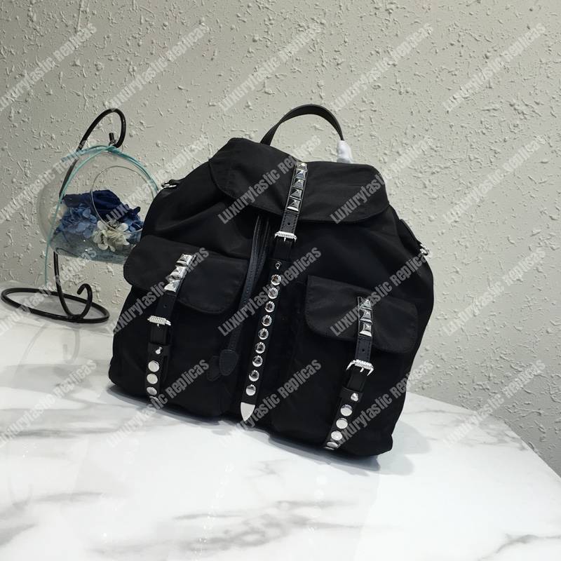 Pra*a black nylon backpack black