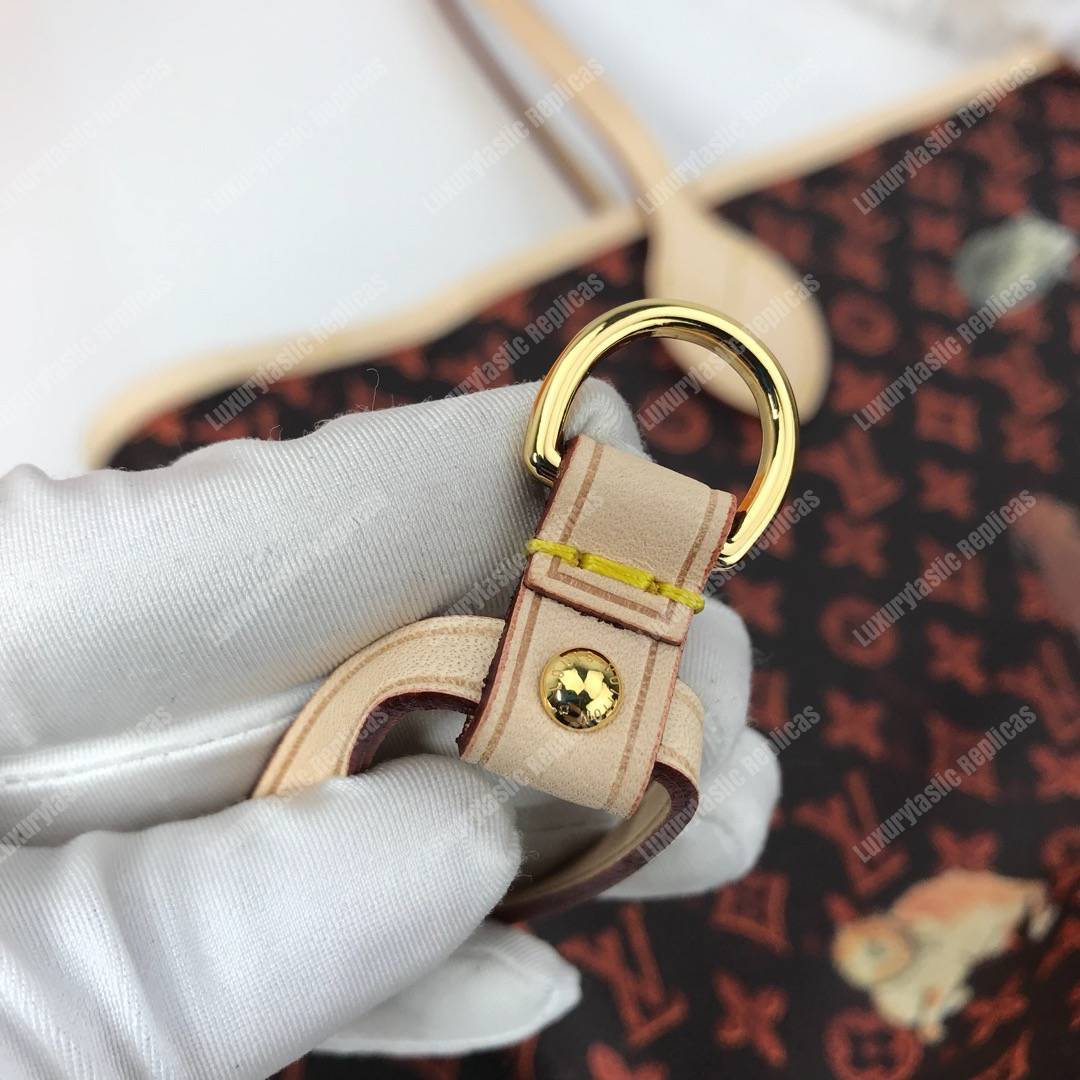 LV Neverfull MM Catogram Brown/Orange