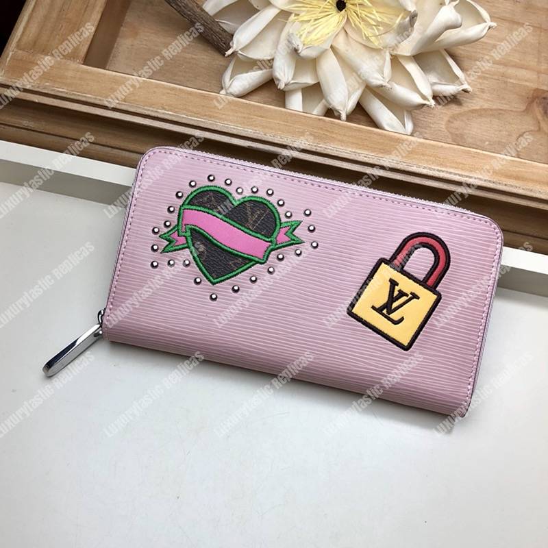 LV Special Edition Zippy Wallet Epi Leather Rose Ballerine